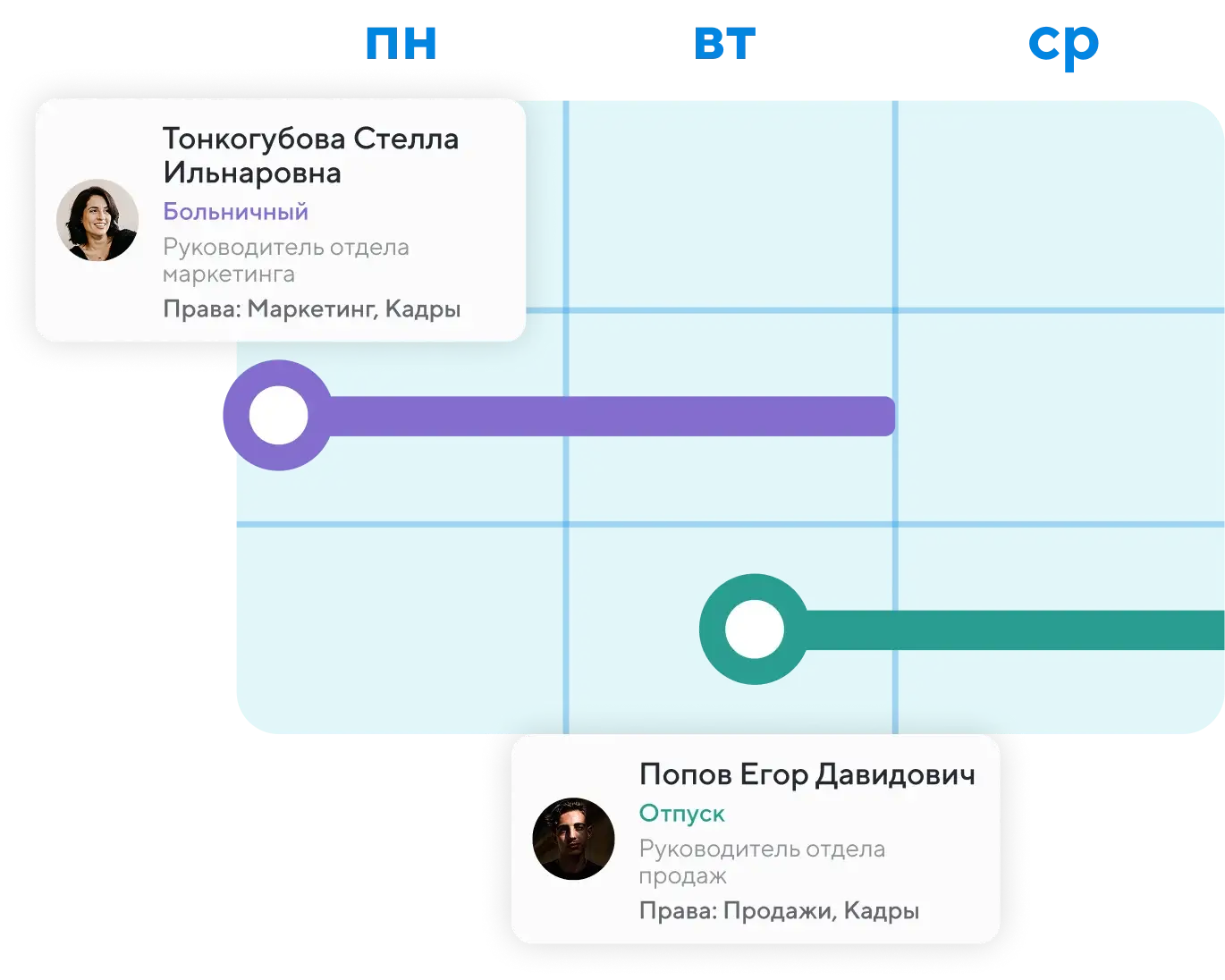 Календарь отсутствий без Excel-таблиц