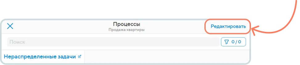 Редактирование процесса